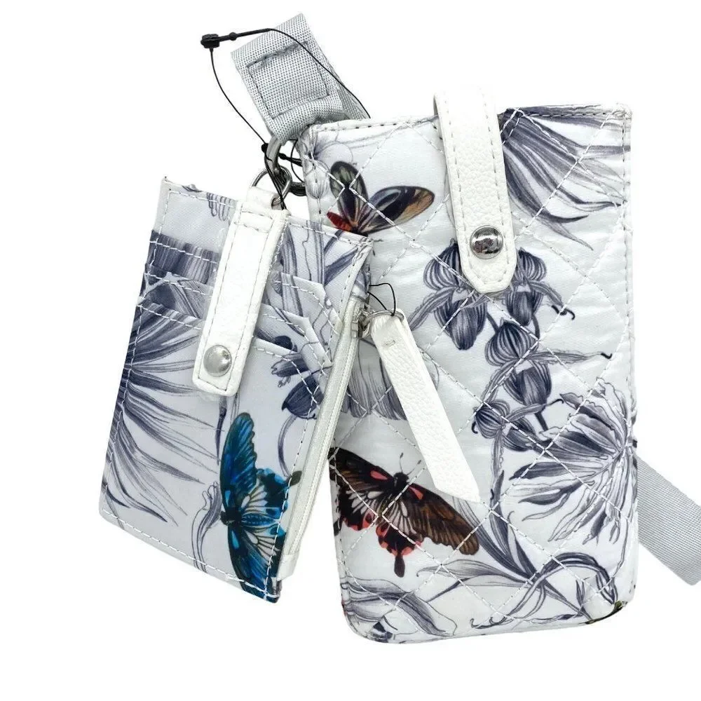 INC International Concepts Women's Butterfly Lanyard Card Case Phone Wristlet